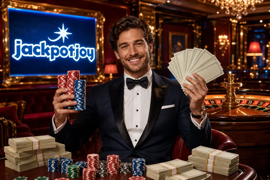 Jackpot Joy hero: radiant neon slot reels featuring Gates of Olympus and Starburst symbols
